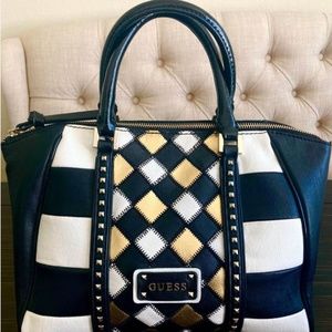 Classic Guess Purse - Black, Gold and White